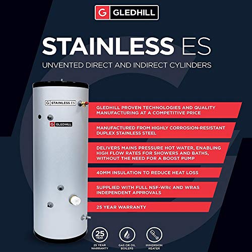 Gledhill 90 Litre Stainless ES Direct Unvented