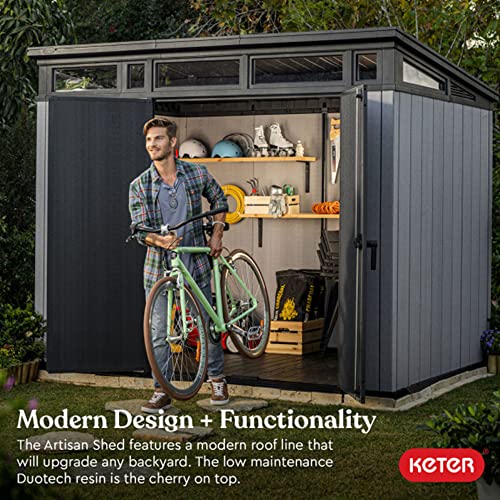 Keter Artisan 9x7 Foot Large Outdoor Shed with Floor