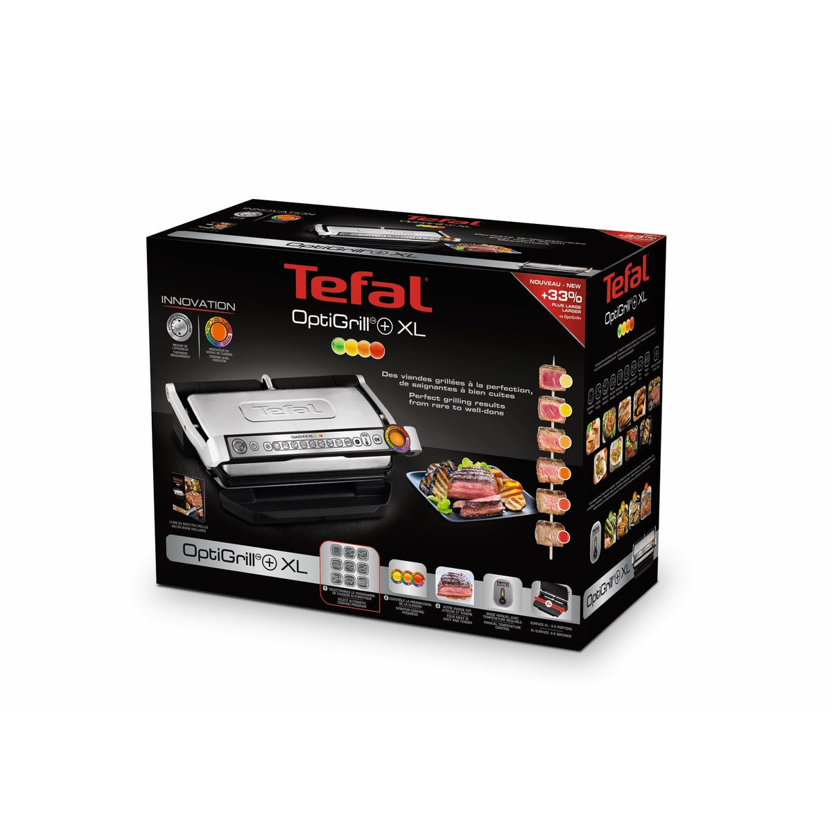 Tefal OptiGrill+ XL Kontaktgrill, 9 Programme, manueller Modus