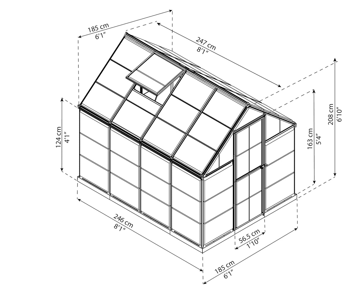 Palram Canopia Harmony 6x8 Silver Greenhouse