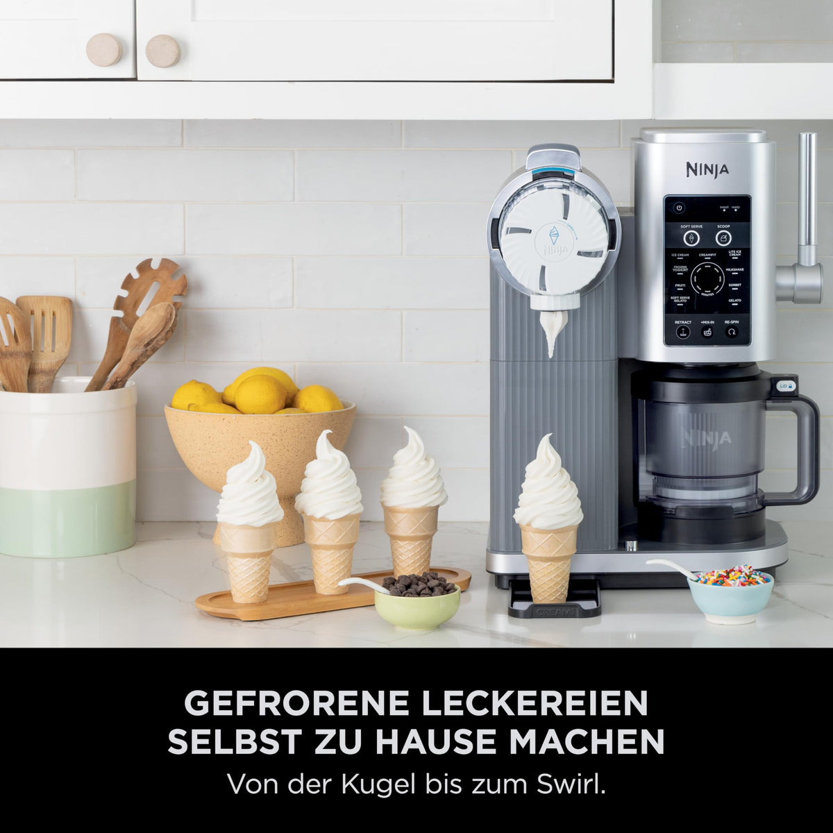 Ninja CREAMi Scoop & Swirl Eismaschine, 13 Funktionen, Platinsilber