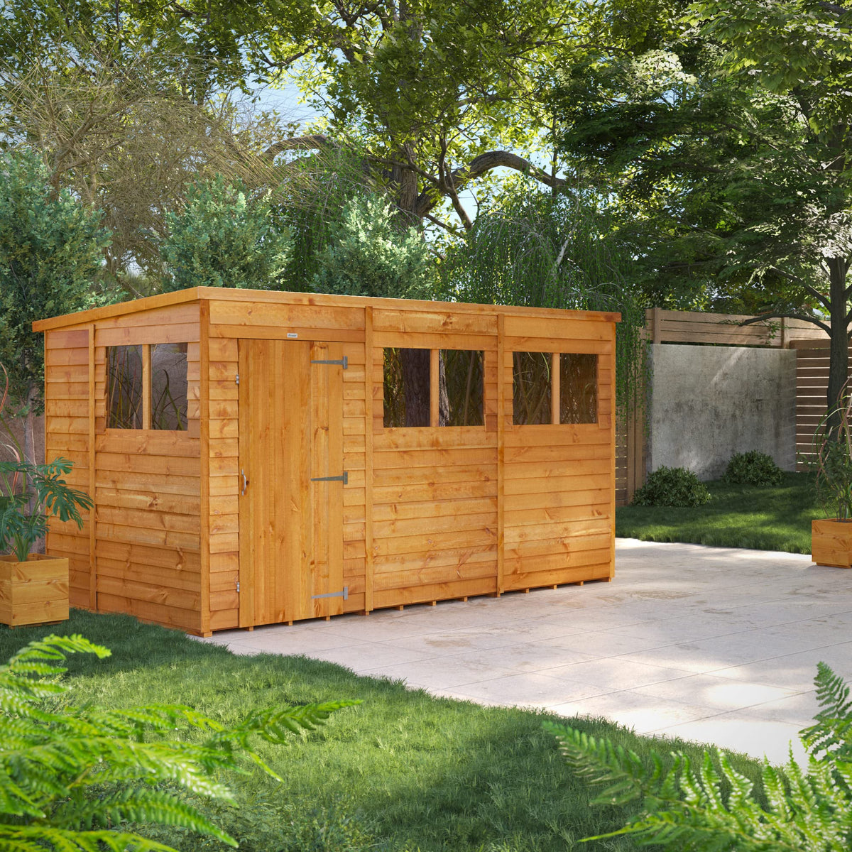 POWER High Grade Premium Pent Overlap Wooden Shed
