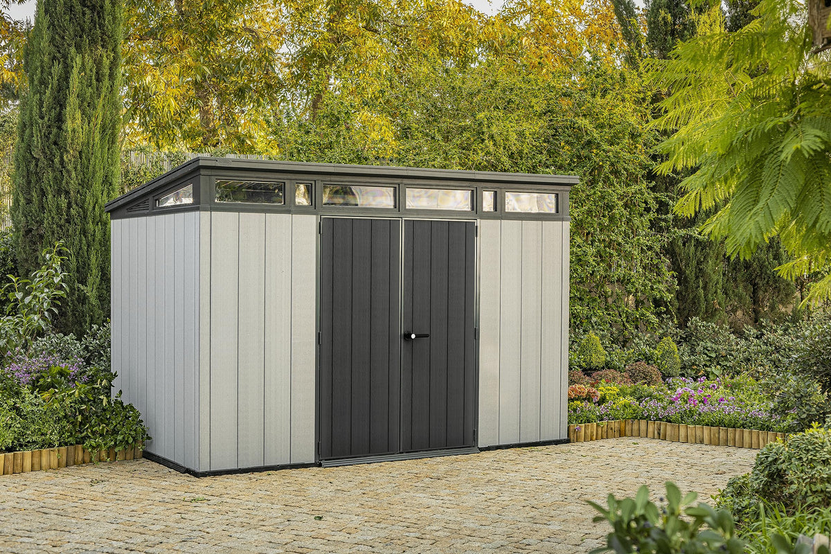 Keter Artisan Outdoor Pent Double Door Garden Storage Shed