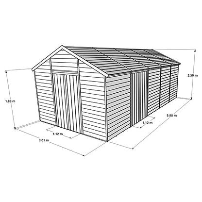 BillyOh Expert Garden Storage Shed 20x10