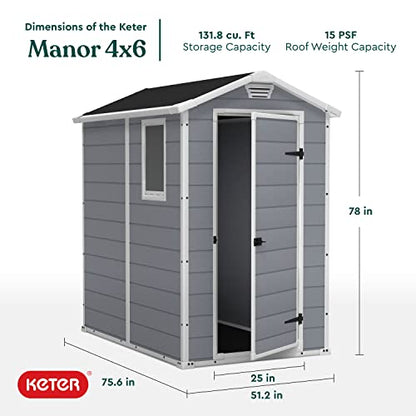 Keter Manor 4x6 Resin Outdoor Storage Shed
