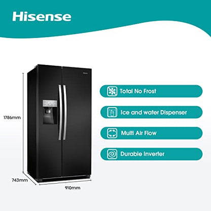 Hisense Freestanding Side-by-Side Door American Fridge Freezer