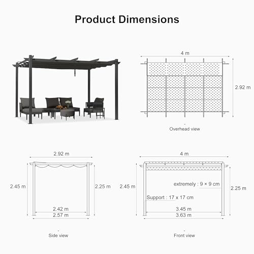 PURPLE LEAF 3 X 4 M Metal Pergola