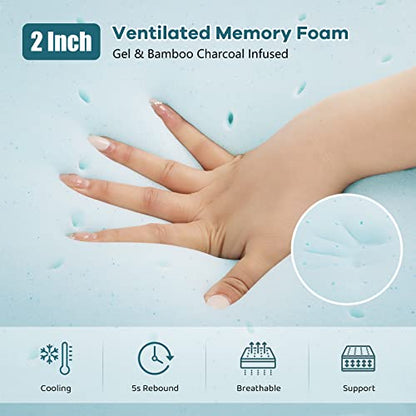 Vesgantti 2 Inch Memory Foam Mattress Topper Small Double