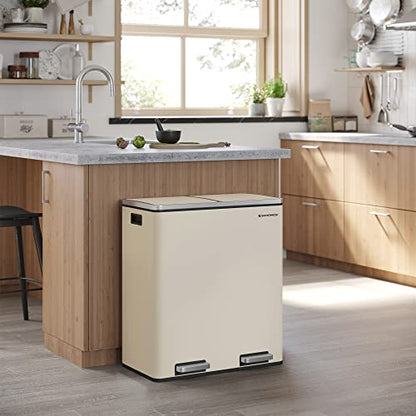 SONGMICS Dual Rubbish Bin Recycling Bin