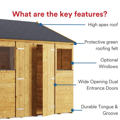 BillyOh Expert Garden Storage Shed 20x10