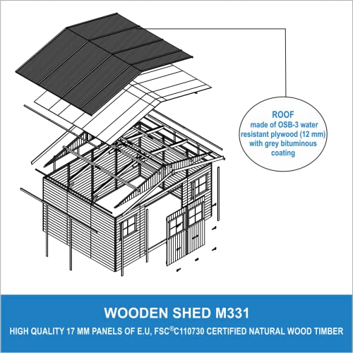Timbela Wooden Garden Shed - Apex Shiplap Wooden Shed