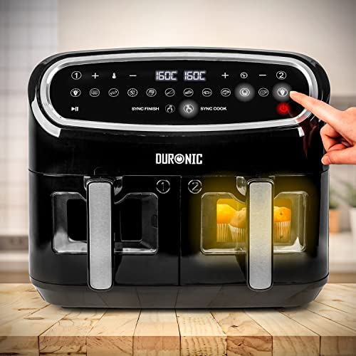 Duronic Air Fryer AF24, 9L Large Dual Zone
