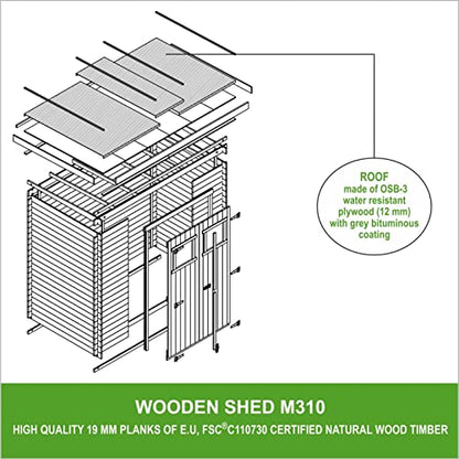 Timbela Wooden Garden Shed