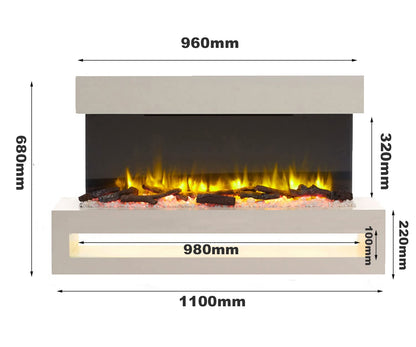 Endeavour Fires Fenwick Wall Mounted Electric Fireplace