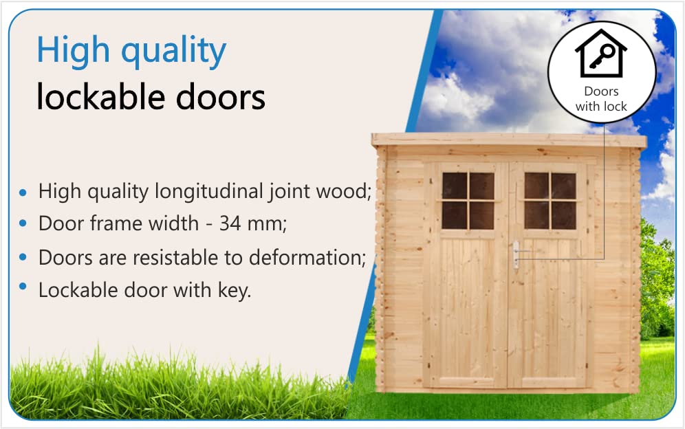 Timbela Wooden Garden Shed- Pent Shiplap Wooden Shed