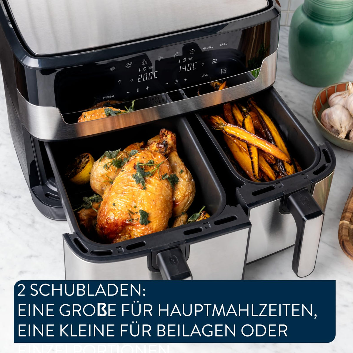 Jamie Oliver by Tefal Dual Drawer Heißluftfritteuse 8,3 L – Airfryer
