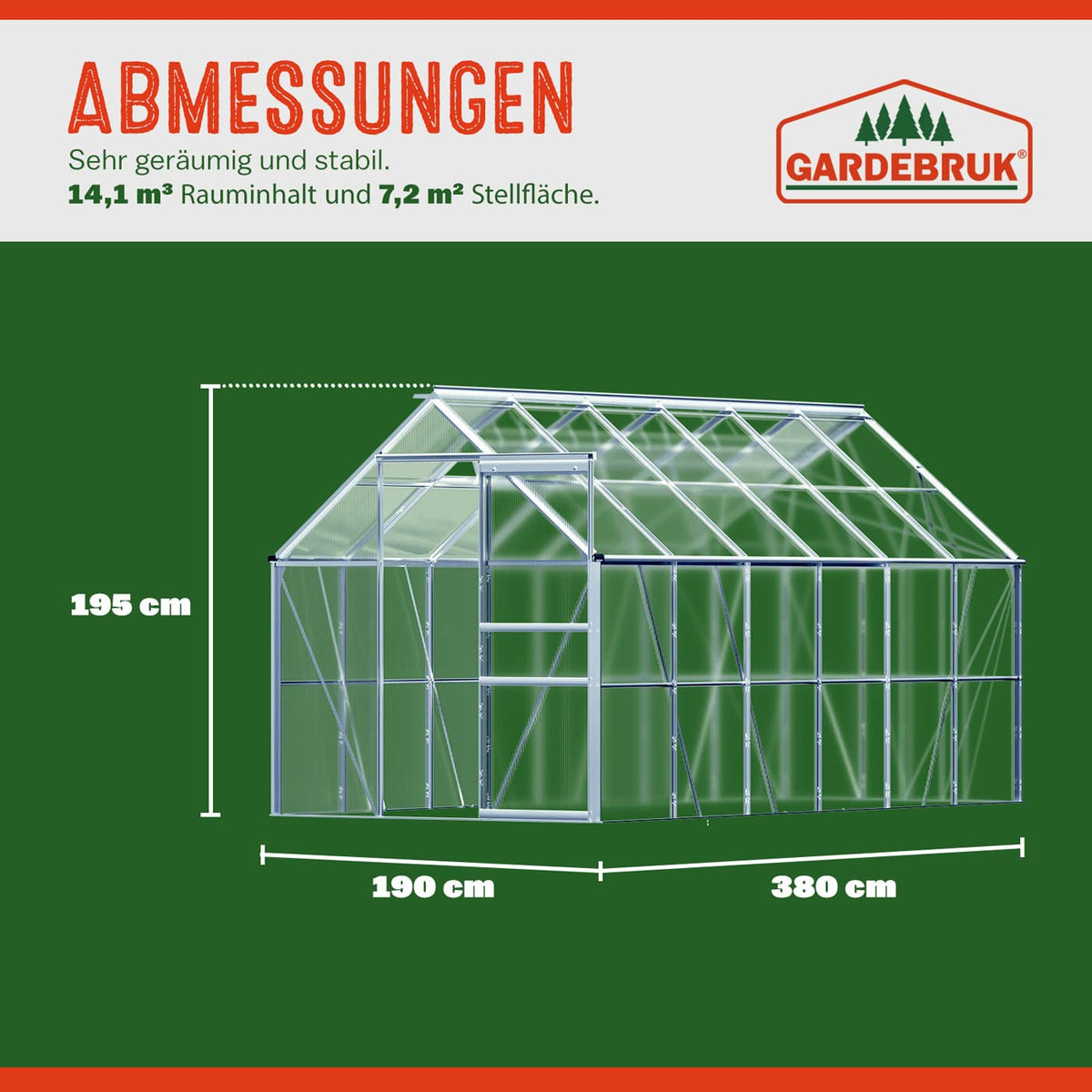 GARDEBRUK® 'Sunlight' Aluminium Greenhouse