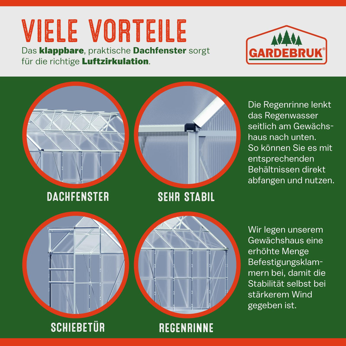 GARDEBRUK® 'Sunlight' Aluminium Greenhouse