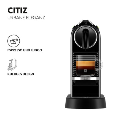 NESPRESSO DE’LONGHI CitiZ Schwarz Original Kapselmaschine EN167.B