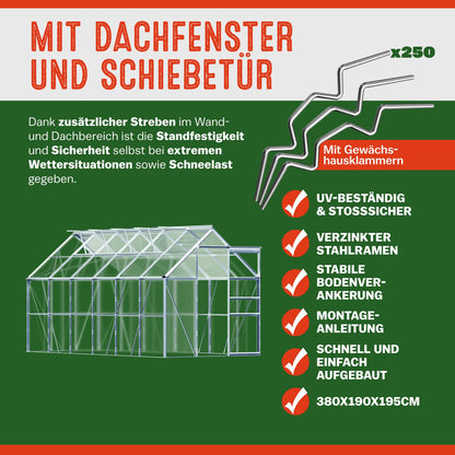 GARDEBRUK® 'Sunlight' Aluminium Greenhouse