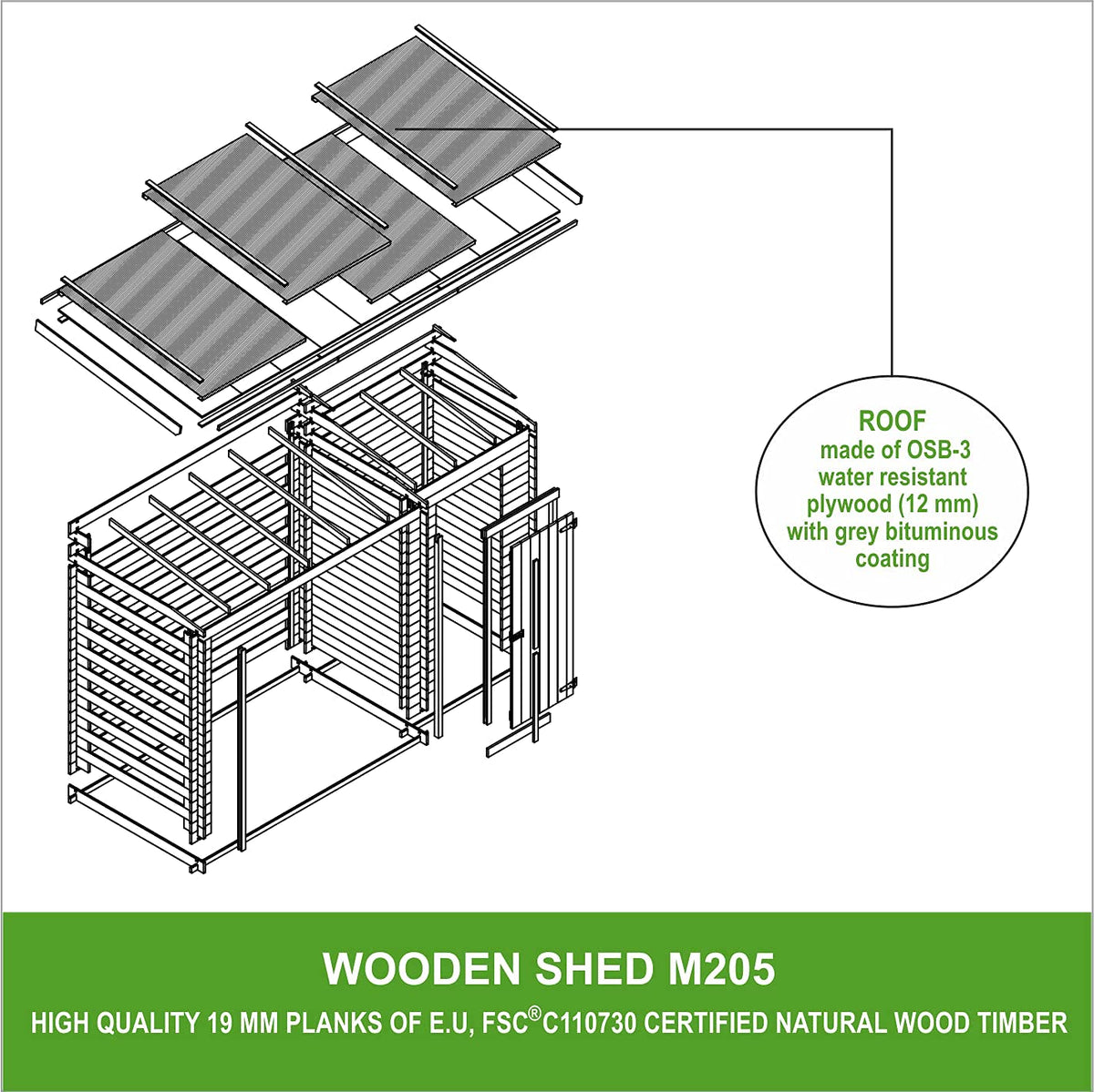 Timbela Wooden Garden Shed and Log shed