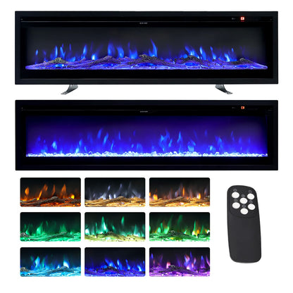 INMOZATA Electric Fire Wall Mounted/Recessed/Freestanding