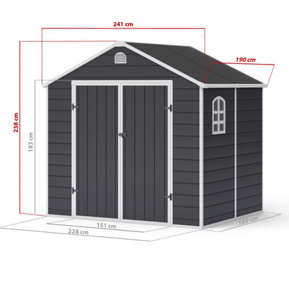 BillyOh 8x6 Ashford Apex Plastic Garden Shed