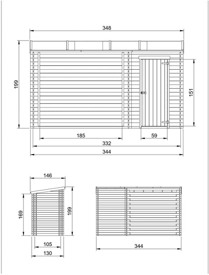 Timbela Wooden Garden Shed and Log shed