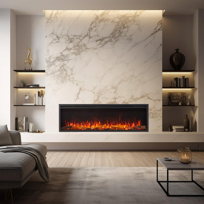 FLAMME 60"/152cm Castello Platinum Smart Inset Media Wall Electric Fireplace