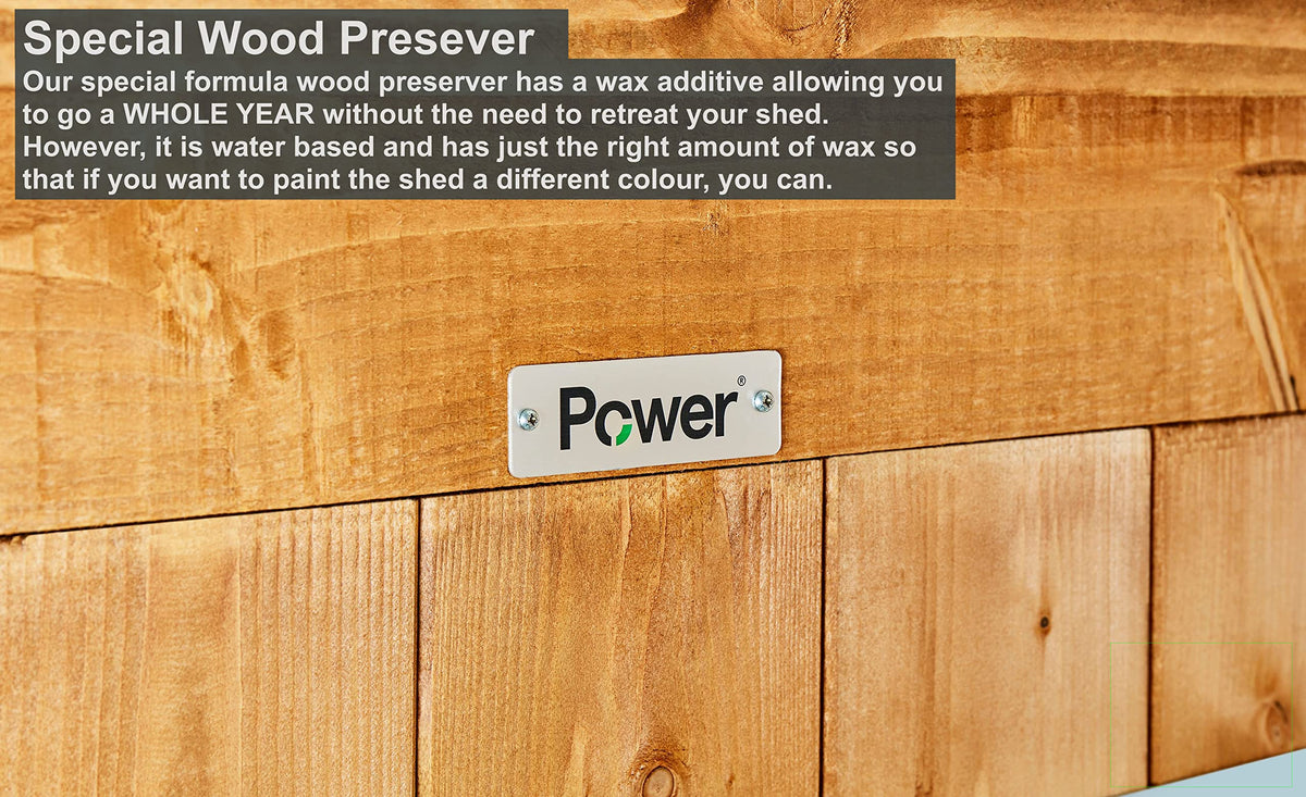 POWER High Grade Premium Pent Overlap Wooden Shed