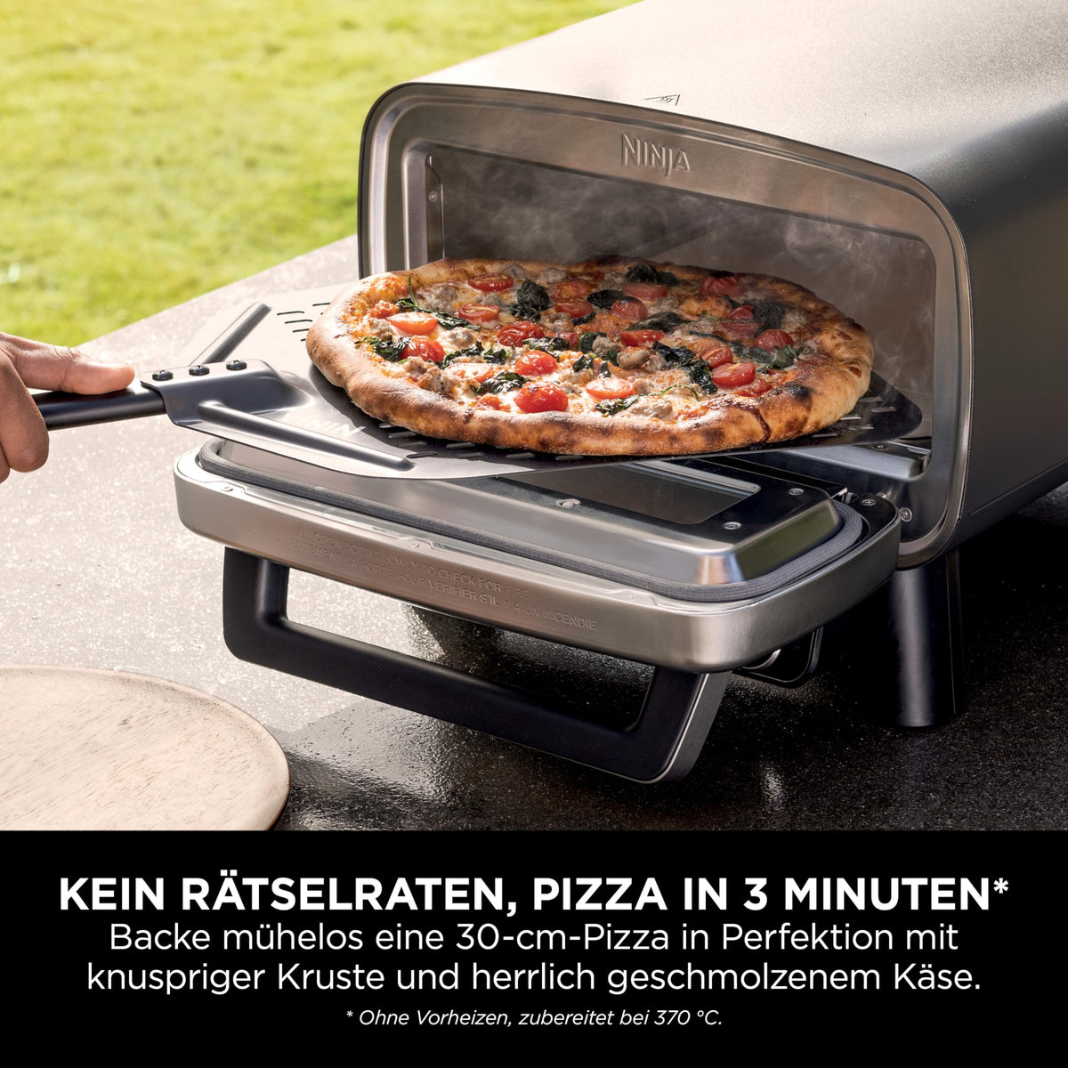 Ninja Artisan Outdoor-Pizzaofen & Heißluftfritteuse, 4 Funktionen, Grau
